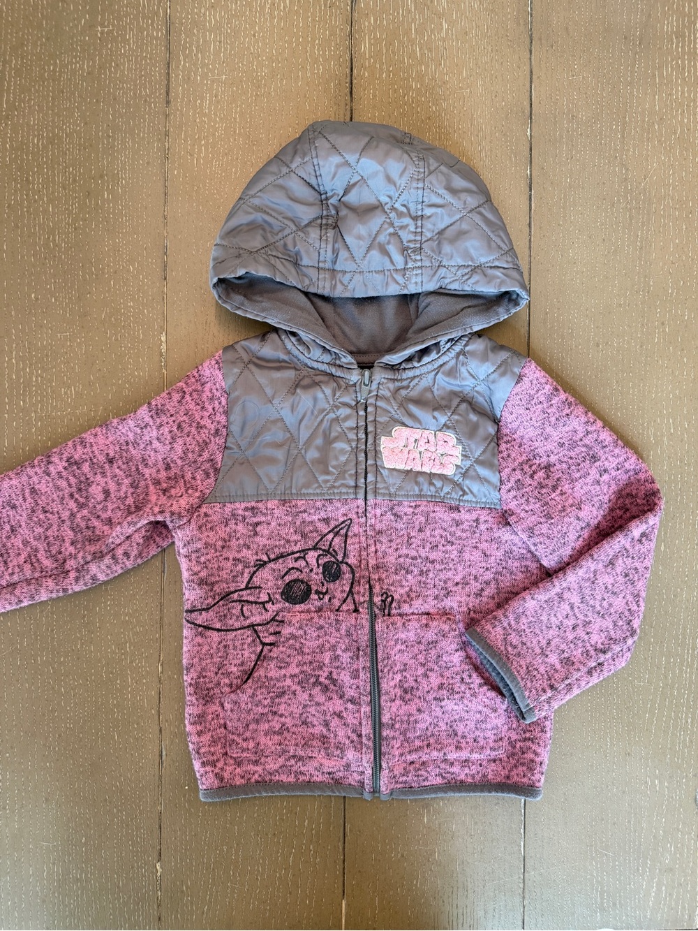 Star Wars Toddler Girls Baby Yoda Halloween Costume Pink Fleece Jacket Size 4T